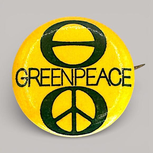 Other - Vintage Greenpeace Pin Ecology Peace Symbol 1970s Environmentalist Badge Pinback